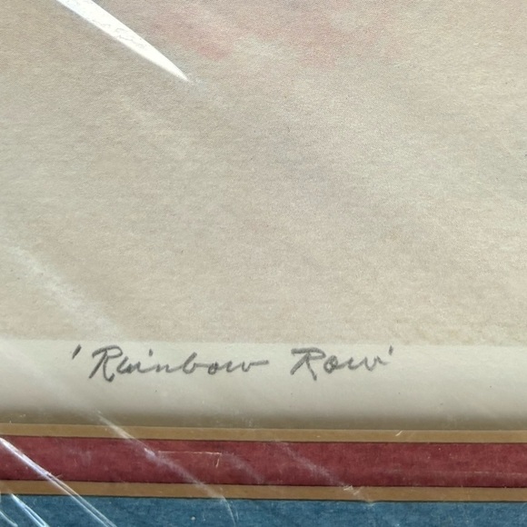 Jeanie Drucker Signed Double Matted Print Rainbow Row Charleston 22” x 14 5/8” - Picture 5 of 8